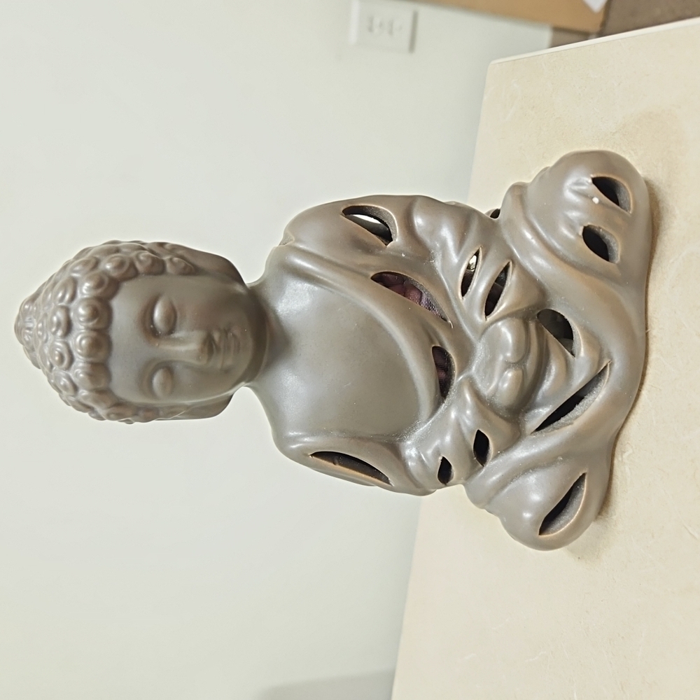 Elegant Tan Resin Buddha Sculpture Statue
